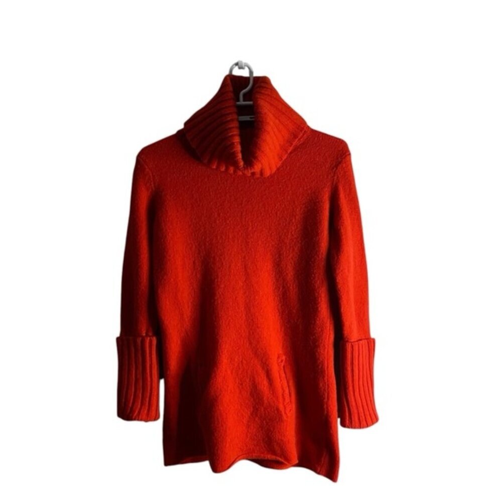 Tommy Hilfiger Women's Red/Orange Knit Turtleneck Sweater
